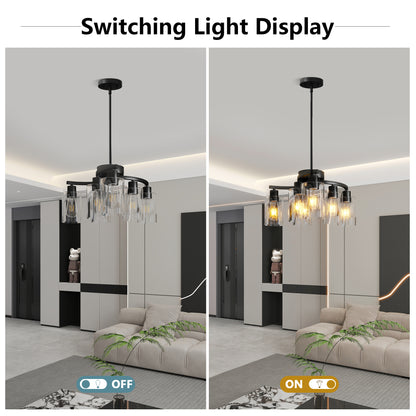 "Lámpara de techo negra moderna 6 luces estilo industrial para cocina".