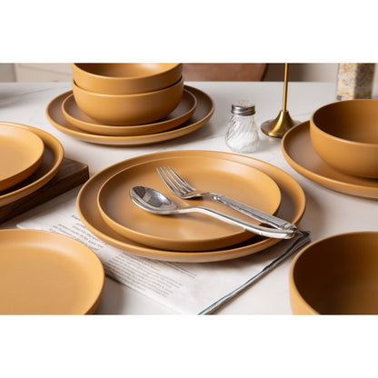 12-Piece Stoneware Dinnerware Sets With Mugs  Microwave & Dishwasher Safe Non-Toxic Dinner Plates Bowls Set  Stackable Matte Glaze Kitchenware For 3