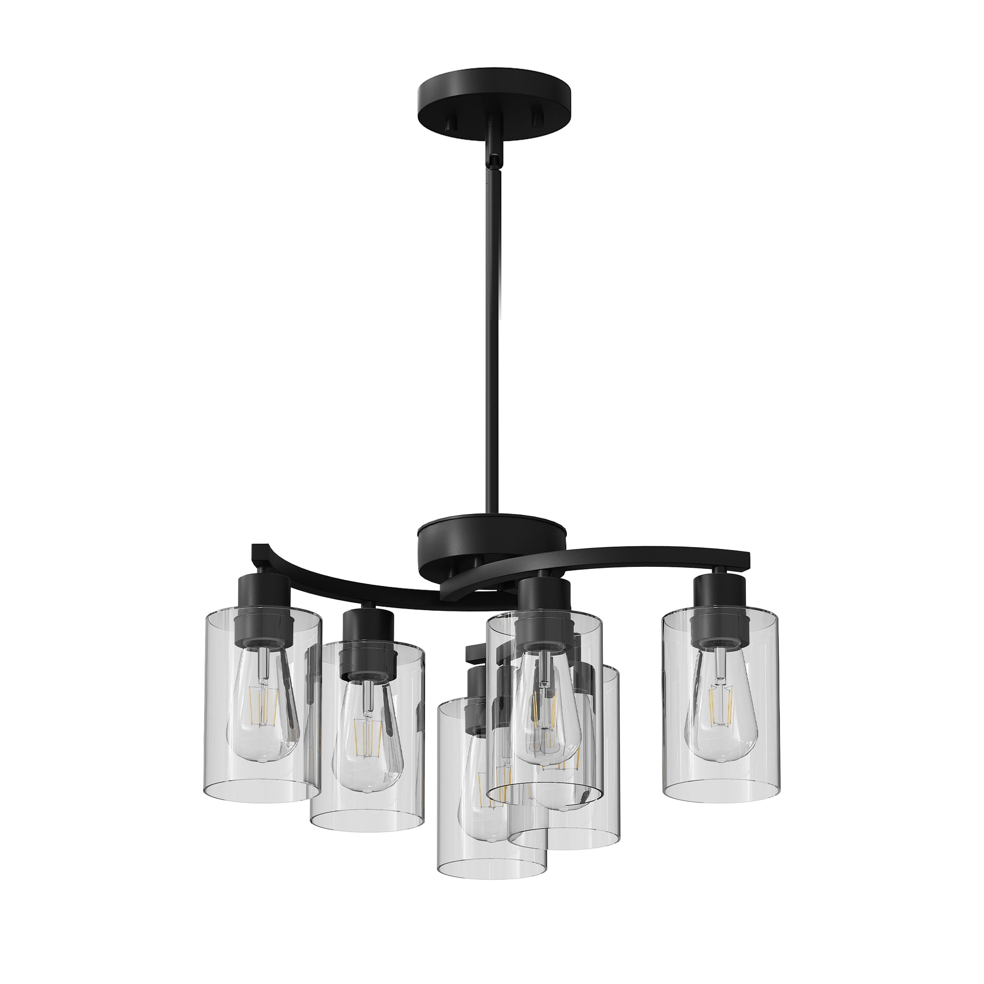 "Lámpara de techo negra moderna 6 luces estilo industrial para cocina".