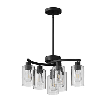 "Lámpara de techo negra moderna 6 luces estilo industrial para cocina".