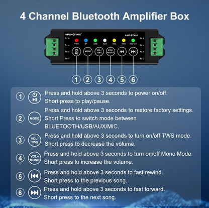 STUDIOFINIX Altavoces de techo Bluetooth de 6.5 pulgadas, sistema de altavoces empotrados con cable de 600 W