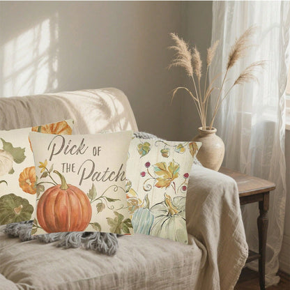 Fall Pillow Covers Set Of 4 Pumpkin Pick, Throw Pillow Covers Thanksgiving Watercolour Outdoor Farmhouse Pillow Case For Home Sofa Couch Supplies