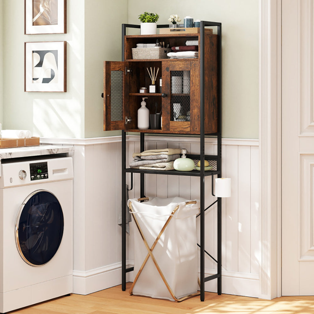 Over-The-Toilet Storage Cabinet With Heavy-Duty Metal Frame