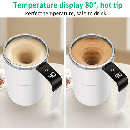 12oz Self Stirring Mug, Auto Magnetic Coffee Mug With LED Display Temperature,