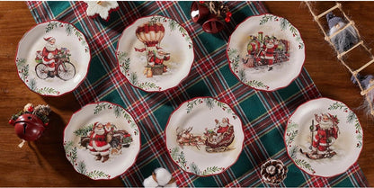 Santa On The Way - Juego de 6 platos festoneados para aperitivos