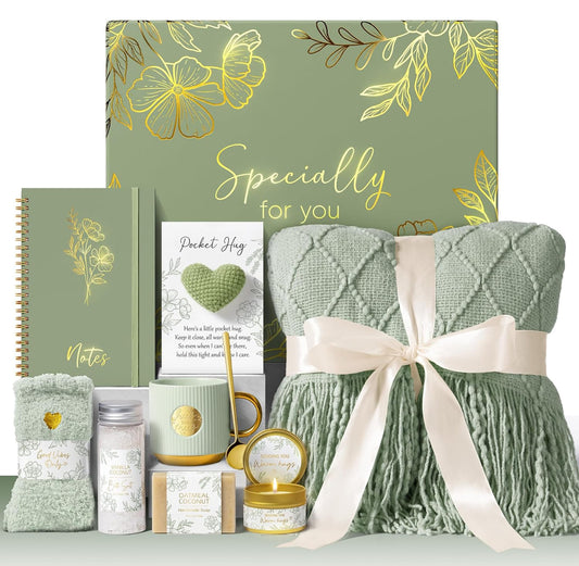 Regalos de cuidado personal para mujeres, cestas de regalo de recupera con productos especiales.