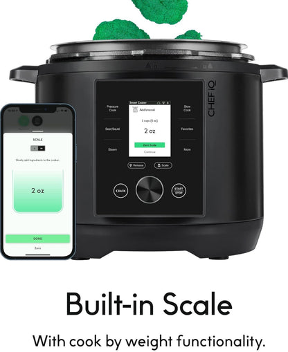 CHEF iQ Olla a presión inteligente con WiFi y escala incorporada, multicocina 10 en 1 fácil de usar con más de 500 recetas guiadas