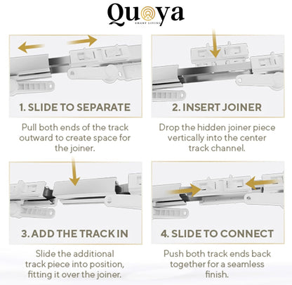 QUOYA BL01 - Cortina eléctrica inteligente sin cinturón, ajustable hasta 23.0 ft, sin cortes, velocidad ajustable, silencioso, funciona con Alexa, Google, Siri, Apple Watch, control remoto incluido