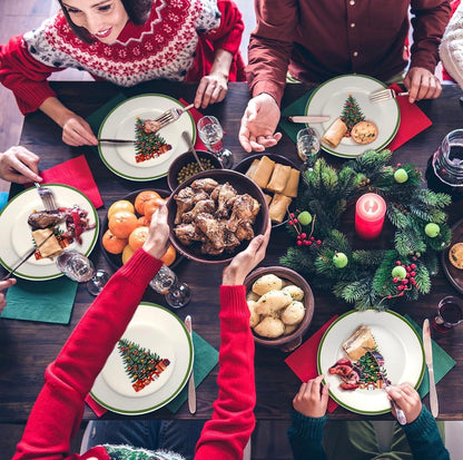 6 Piezas Platos de Navidad de Cerámica de 6 Pulgadas Decoraciones de Árbol de Navidad