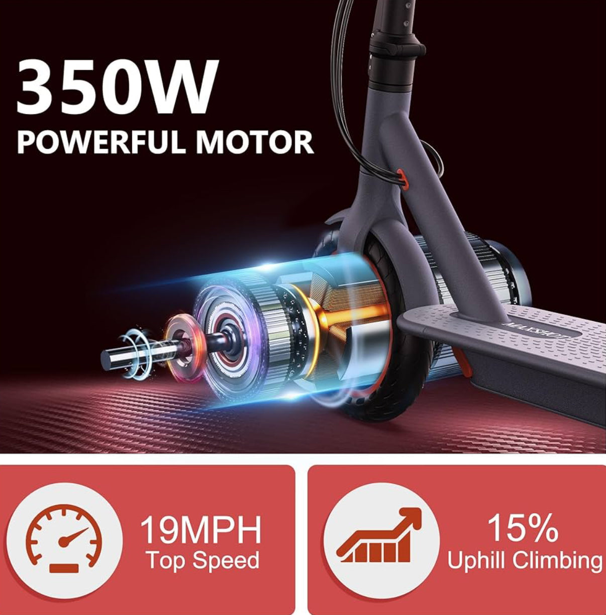 Scooter eléctrico para adultos, neumáticos de 8.5"/10"