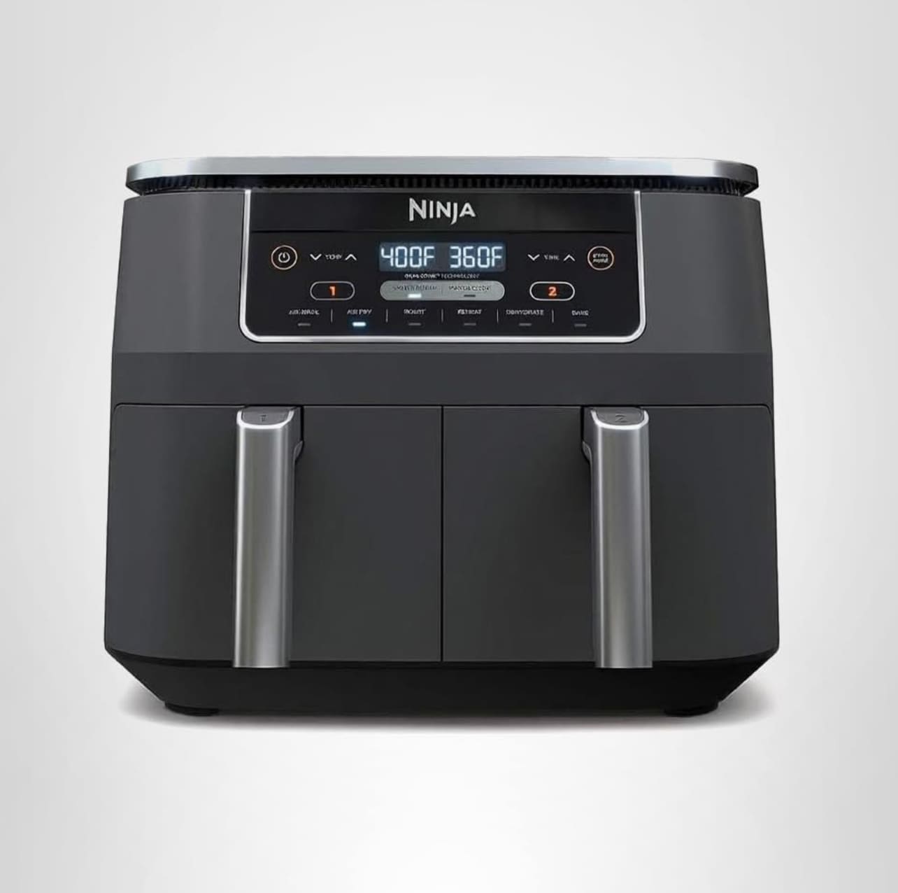 Ninja DZ201 Foodi - Freidora de aire 6 en 1 DualZone de 8 cuartos de galón con 2 cestas de freír independientes