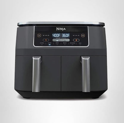 Ninja DZ201 Foodi - Freidora de aire 6 en 1 DualZone de 8 cuartos de galón con 2 cestas de freír independientes