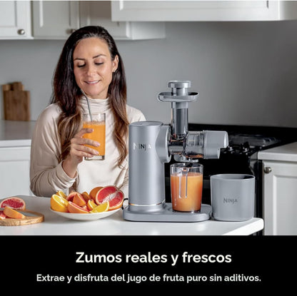 Ninja NeverClog Exprimidor de prensado en frío, poderoso exprimidor lento con control total de pulpa