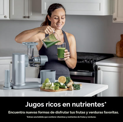 Ninja NeverClog Exprimidor de prensado en frío, poderoso exprimidor lento con control total de pulpa