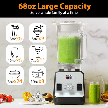 Aeitto Licuadora, licuadoras para cocina con motor de 1500 vatios 