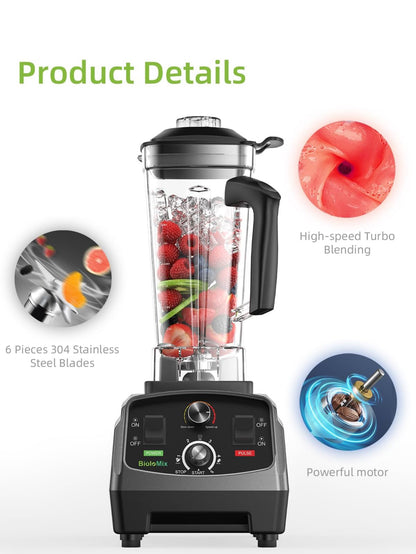BioloMix Licuadora profesional, licuadora de batidos, licuadora para cocina 2000 W 