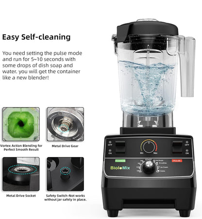 Biolomix Licuadora profesional de batidos, licuadora de encimera, licuadora comercial 