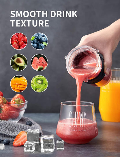 Licuadora personal, botella eléctrica para batido con 2 botellas de 20 oz y tarro de café 