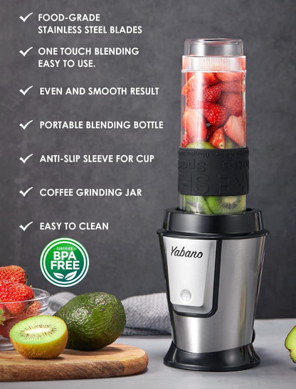 Licuadora personal, botella eléctrica para batido con 2 botellas de 20 oz y tarro de café 