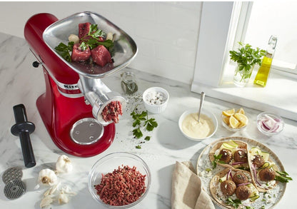 KitchenAid KSMMGA Accesorio de molinillo de alimentos, de metal, 2.5 libras, plateado 