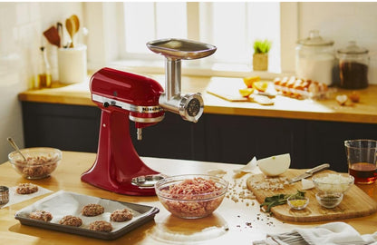 KitchenAid KSMMGA Accesorio de molinillo de alimentos, de metal, 2.5 libras, plateado 