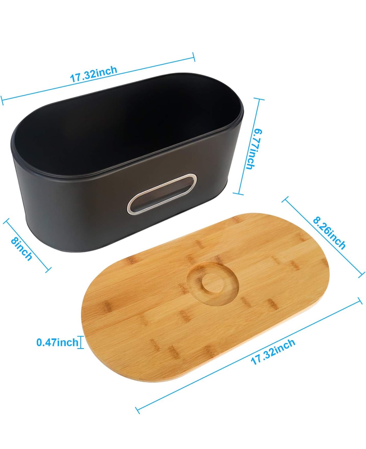 SOTECH Juego de recipientes de cocina grandes de metal para pan y 3 tarros redondos, café, azúcar, té