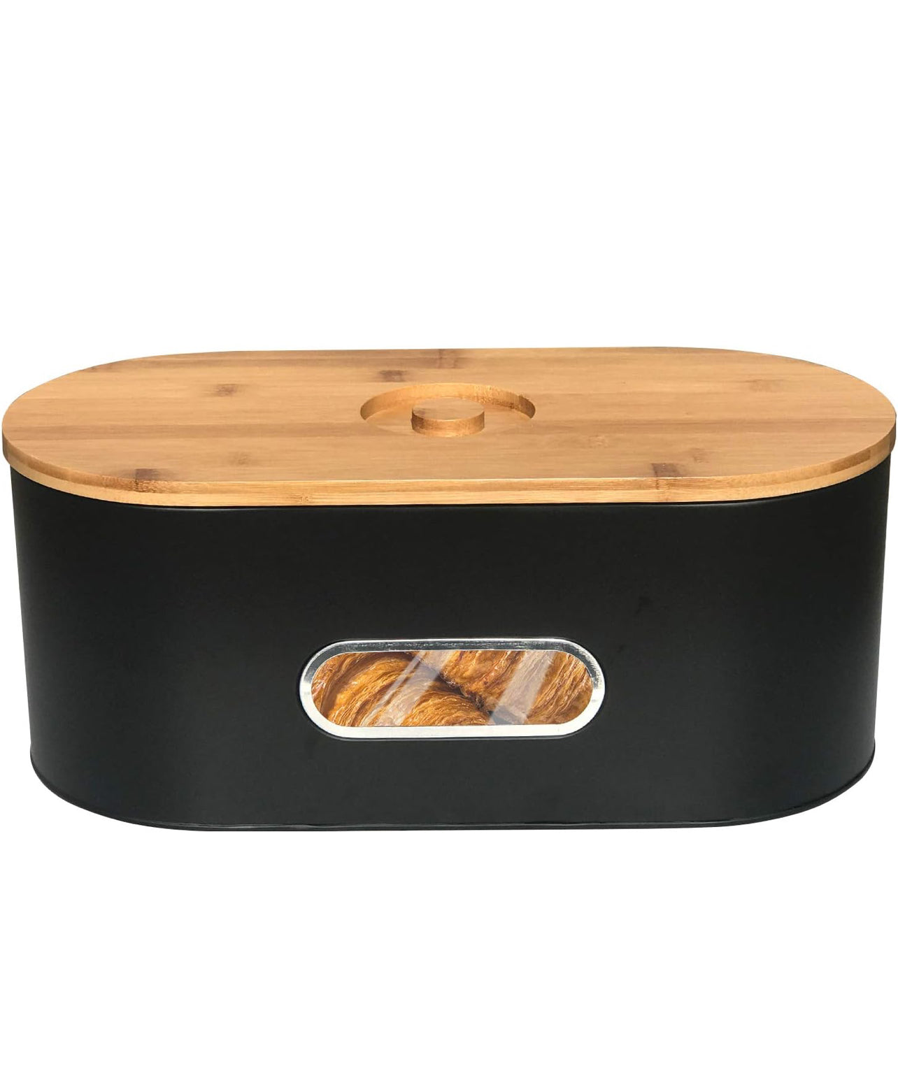 SOTECH Juego de recipientes de cocina grandes de metal para pan y 3 tarros redondos, café, azúcar, té