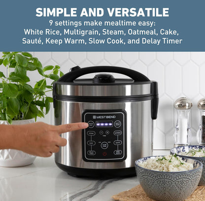 West Bend Olla multicocción de arroz y grano programable con 9 funciones preestablecidas 