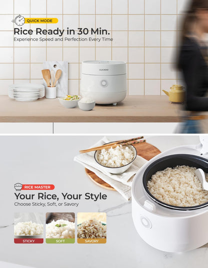 Cuckoo Olla arrocera eléctrica de 6 tazas sin cocer / 12 tazas cocidas, con tecnología de lógica difusa y temporizador 