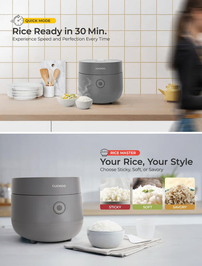 Cuckoo Olla arrocera eléctrica de 6 tazas sin cocer / 12 tazas cocidas, con tecnología de lógica difusa y temporizador 