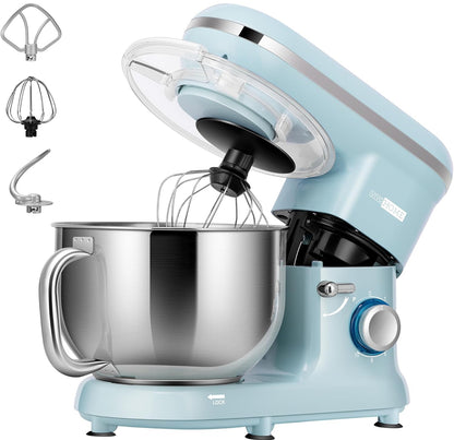 Batidora de mesa de 650 W, 6 velocidades, 6 cuartos de galón, mezclador eléctrico de cocina con cabezal basculante 