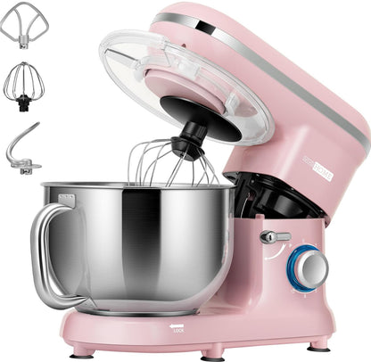 Batidora de mesa de 650 W, 6 velocidades, 6 cuartos de galón, mezclador eléctrico de cocina con cabezal basculante 