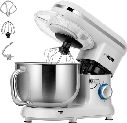 Batidora de mesa de 650 W, 6 velocidades, 6 cuartos de galón, mezclador eléctrico de cocina con cabezal basculante 