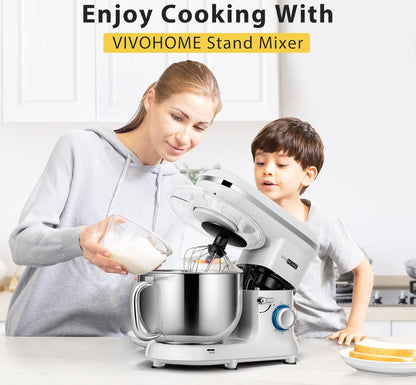 Batidora de mesa de 650 W, 6 velocidades, 6 cuartos de galón, mezclador eléctrico de cocina con cabezal basculante 
