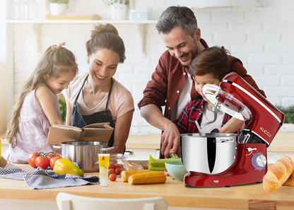 Batidora de pedestal con cabezal inclinable y capacidad para 5.5 cuartos de galón, batidora eléctrica de cocina de 660 W, 6 velocidades 