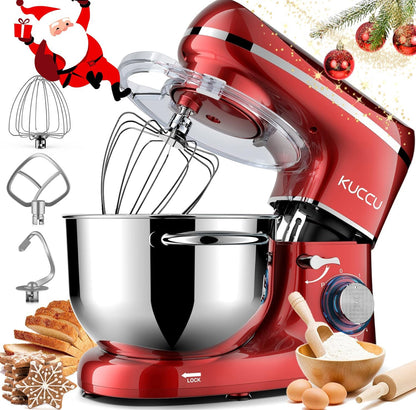 Batidora de pedestal con cabezal inclinable y capacidad para 5.5 cuartos de galón, batidora eléctrica de cocina de 660 W, 6 velocidades 