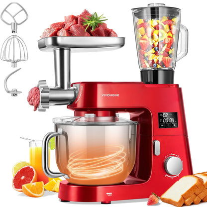 VIVOHOME Mezclador de pie multifuncional 9 en 1 con fermentación, 6 velocidades 7.5 cuartos de galón 