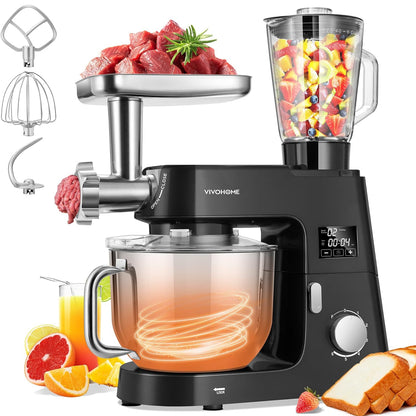 VIVOHOME Mezclador de pie multifuncional 9 en 1 con fermentación, 6 velocidades 7.5 cuartos de galón 