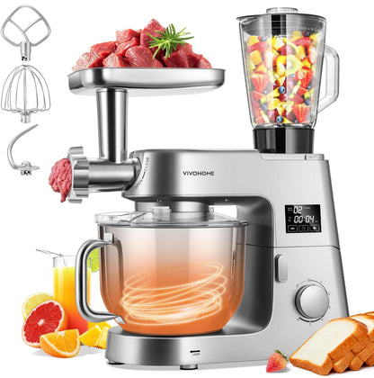 VIVOHOME Mezclador de pie multifuncional 9 en 1 con fermentación, 6 velocidades 7.5 cuartos de galón 