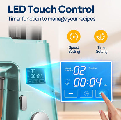 VIVOHOME Mezclador de pie multifuncional 9 en 1 con fermentación, 6 velocidades 7.5 cuartos de galón 