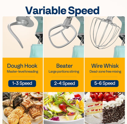 VIVOHOME Mezclador de pie multifuncional 9 en 1 con fermentación, 6 velocidades 7.5 cuartos de galón 
