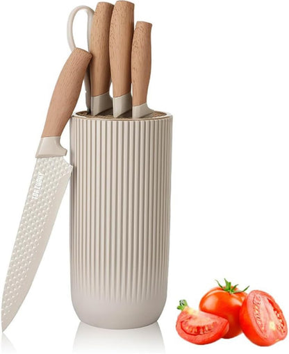 Juego de cuchillos de cocina negros de 6 piezas para el hogar, juego de cuchillos de chef afilados de acero inoxidable antiadherentes 