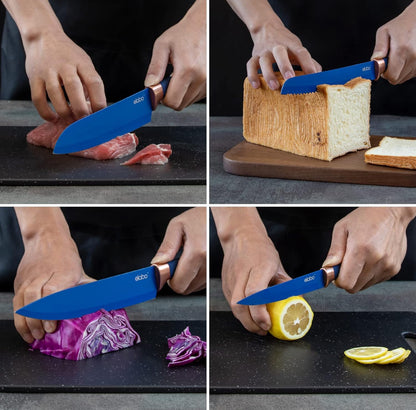Juego de cuchillos de cocina con bloque, juego de 16 cuchillos de acero inoxidable para cocina 