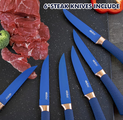 Juego de cuchillos de cocina con bloque, juego de 16 cuchillos de acero inoxidable para cocina 