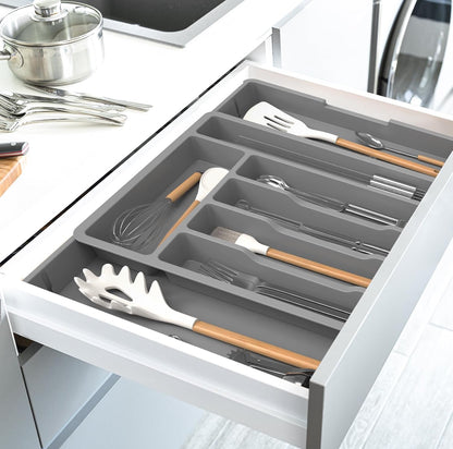 iDavosic.ly Organizador de cajones de cubiertos, bandeja de utensilios expandible para cajones de cocina 