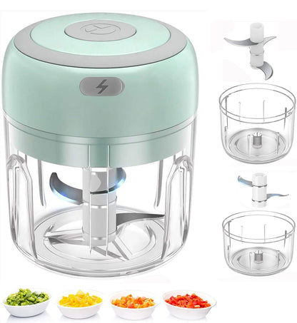 Mini picador eléctrico de alimentos, procesador de alimentos pequeños recargables para ajo, puré, cebolla, hierbas, verduras, jengibre 