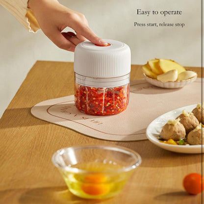 Picadora eléctrica de ajo, picadora de alimentos de 8.5 fl oz, USB, mini picadora de verduras 