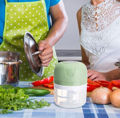 Mini picadora portátil de prensa de verduras, picadora eléctrica de ajo, 100/8.5 fl oz 