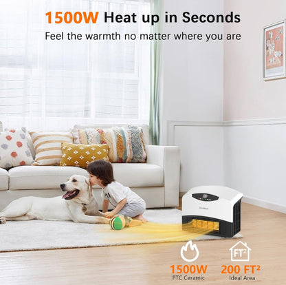 GiveBest Calentador de pared inteligente con WiFi y control remoto, calentador de espacio de 1500 W 