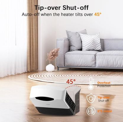 GiveBest Calentador de pared inteligente con WiFi y control remoto, calentador de espacio de 1500 W 